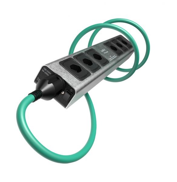Multi-Prise-Audio V5 Polaris avec 6 prises filtrées individuellement inclut un câble Initium de 1m50