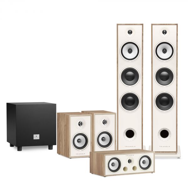 Heimkino-Paket (5.1) Borea-BR08 - 1 Paar BR08, 1 Paar BR02, Center-Kanal BRC1, Subwoofer Tales 340